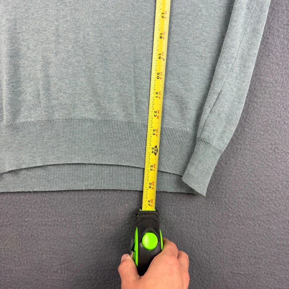 Polo Ralph Lauren Sweater Men's M Green V-Neck Pima Cotton Long Sleeve Pullover